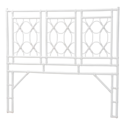 bali & pari Sampson Bohemian White Rattan Queen Size Standalone Headboard